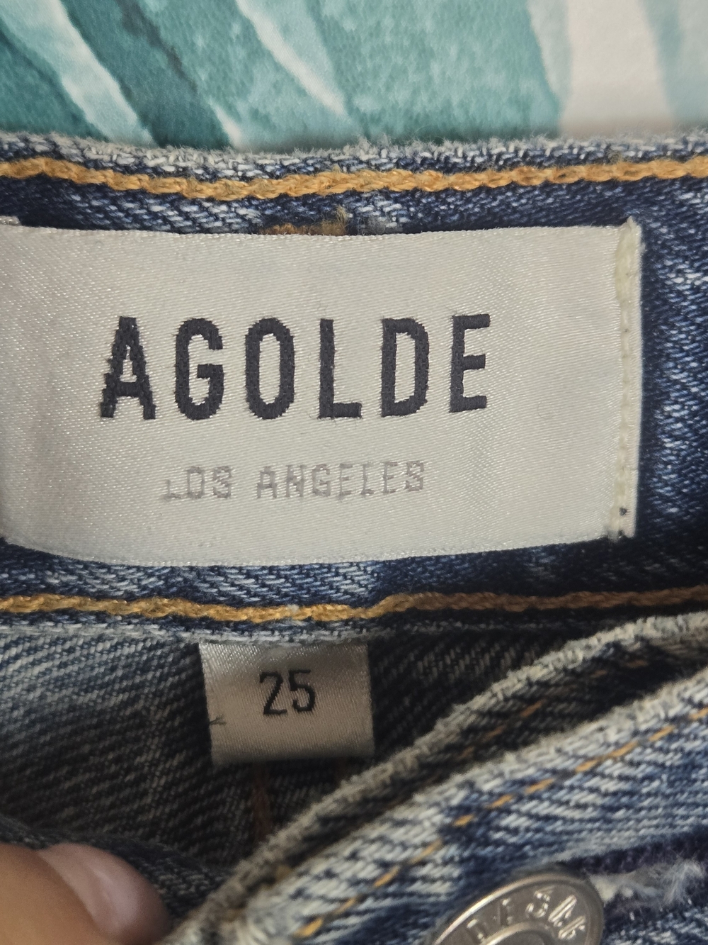 Agolde Riley High Rise Straight Crop Color Frequency - Picture 5 of 10